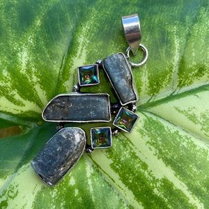 COPY - Kyanite and mystic topaz pendant